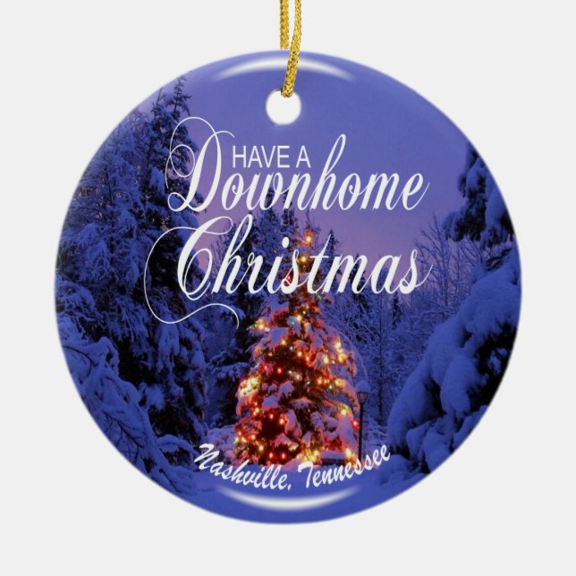 Downhome Nashville Weihnachtsdekoration Keramikornament (Vorne)