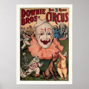 Downie Bros. Vintager Zirkus Poster