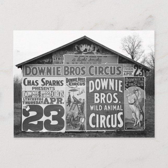 Downie Bros. Zirkus, 1936 Postkarte (Vorderseite)