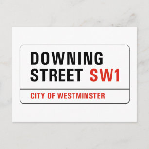 Downing Street, London Street Sign Postkarte