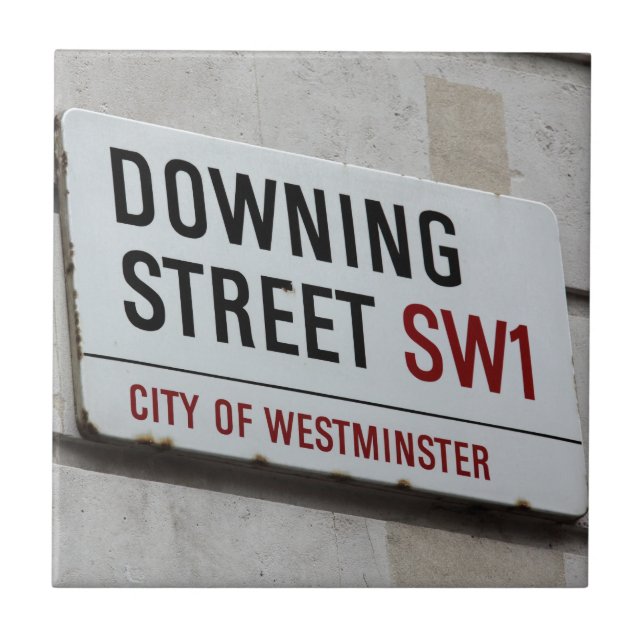 Downing Street Sign Fliese (Vorderseite)