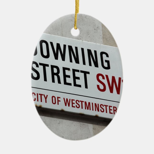 Downing Street Sign Keramik Ornament (Vorne)