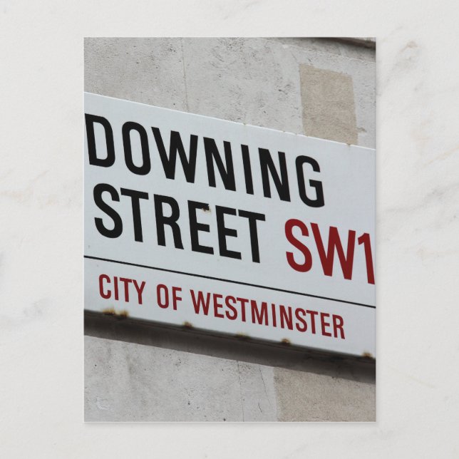 Downing Street Sign Postkarte (Vorderseite)