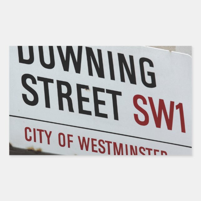 Downing Street Sign Rechteckiger Aufkleber (Vorderseite)