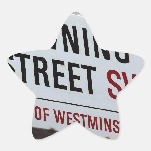 Downing Street Sign Stern-Aufkleber (Vorderseite)