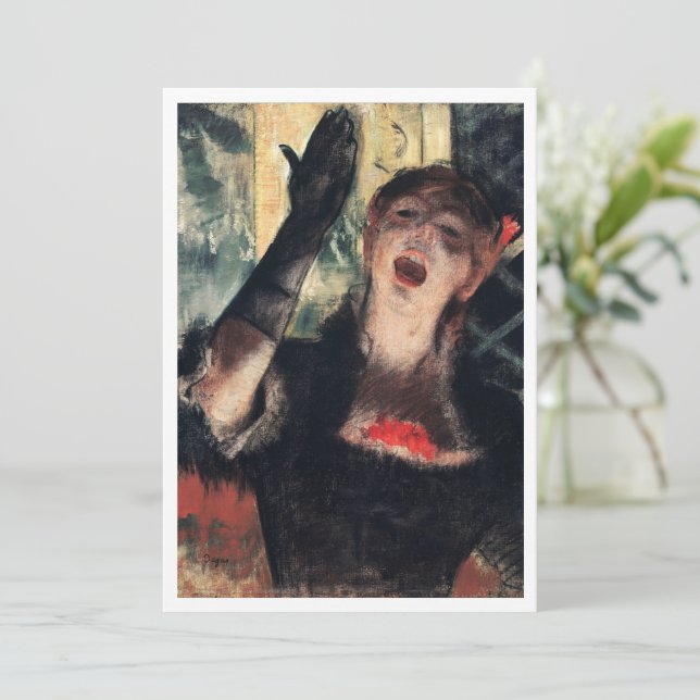 Download Café Singer (1879) Gemälde von Degas Einladung (Stehend Vorderseite)