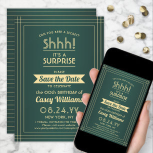 Download von Überraschungen Geburtstag Grün und Go Save The Date