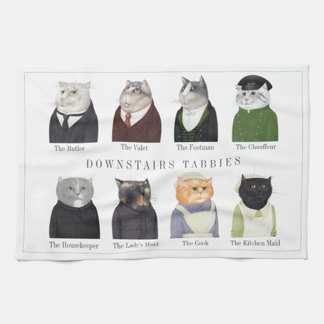 DOWNSTAIRS TABBIES Küche Geschirr Handtuch (Horizontal)