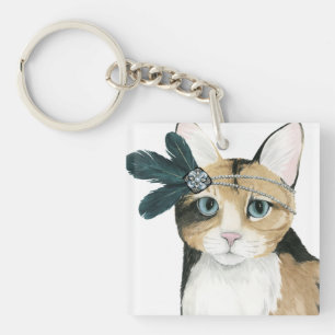 Downton Cat Bejeweled With Feathers