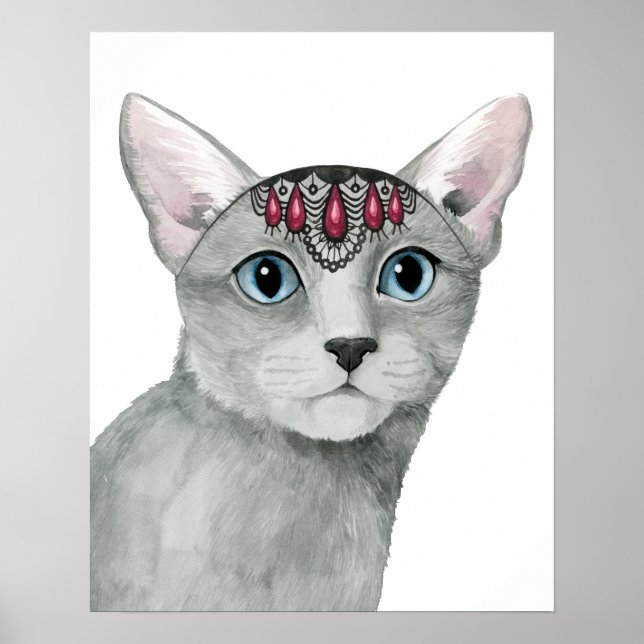 Downton Cat | Bejewelen Poster (Vorne)