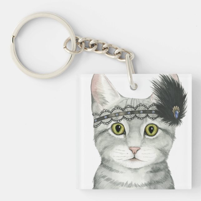 Downton Cat | mit Spitze geschweißt Schlüsselanhänger (Vorderseite)
