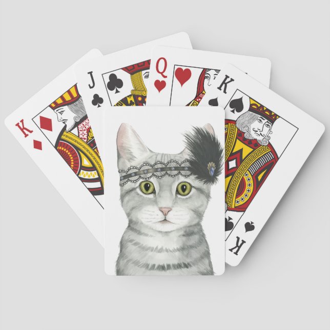 Downton Cat | mit Spitze geschweißt Spielkarten (Rückseite)