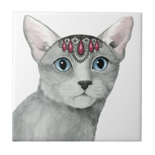 Downton Katze   Bejeweled Fliese