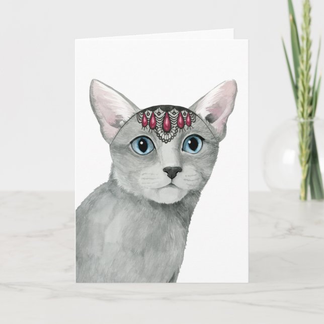 Downton Katze | Bejeweled Karte (Vorderseite)