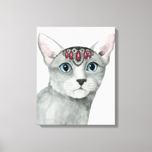 Downton Katze   Bejeweled Leinwanddruck