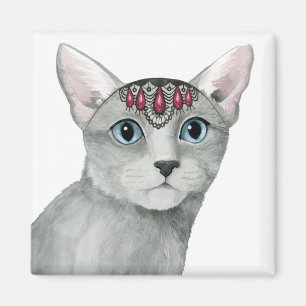 Downton Katze   Bejeweled Magnet