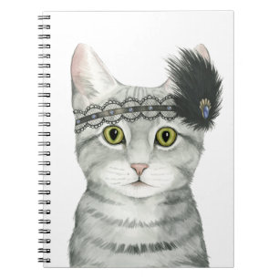 Downton Katze   Bejeweled mit Spitze Notizblock