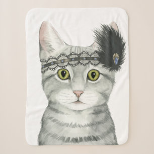 Downton Katze   Bejeweled mit Spitze Sherpadecke