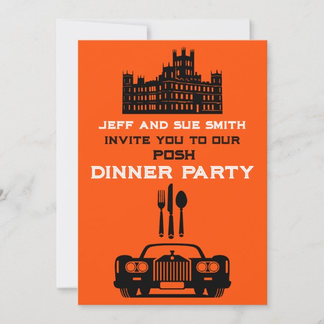 Downton Themed Dinner Party Einladung (Vorderseite)