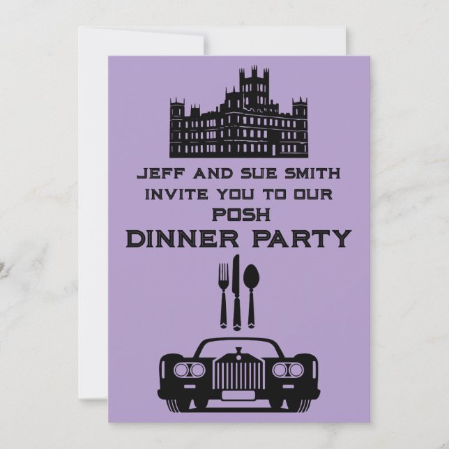 Downton Themed Dinner Party Einladung (Vorderseite)