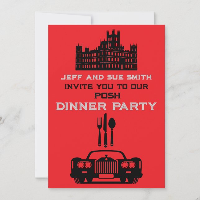 Downton Themed Dinner Party Einladung (Vorderseite)