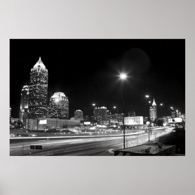 Downtown Atlanta BW Poster (Vorne)