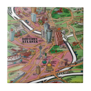 Downtown Atlanta Georgia Cartoons Map Fliese