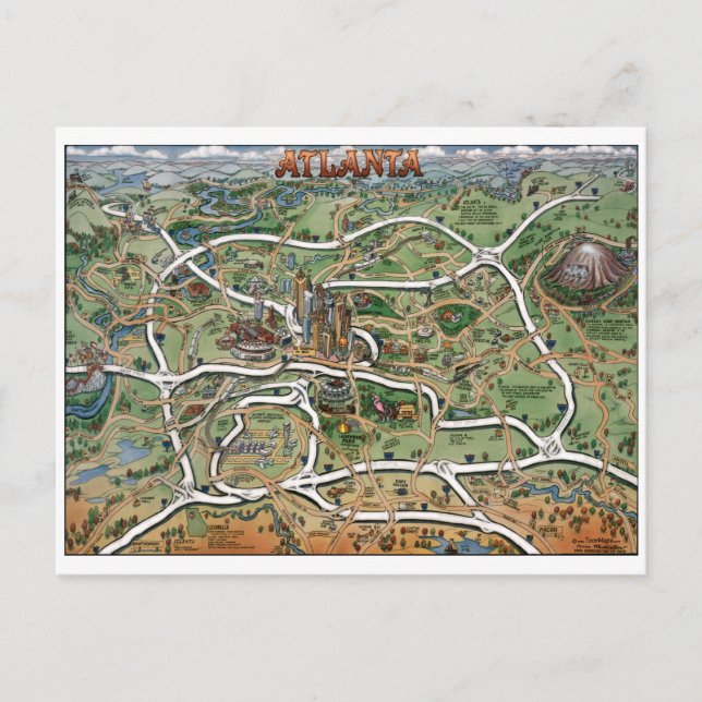 Downtown Atlanta Georgia Postkarte (Vorderseite)