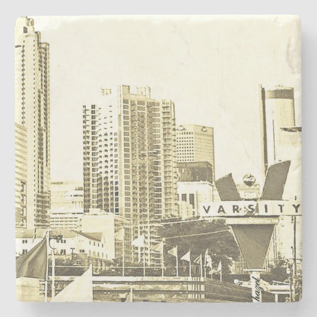 Downtown Atlanta, Varsity, Plaza Hotel, W, Steinuntersetzer (Vorderseite)