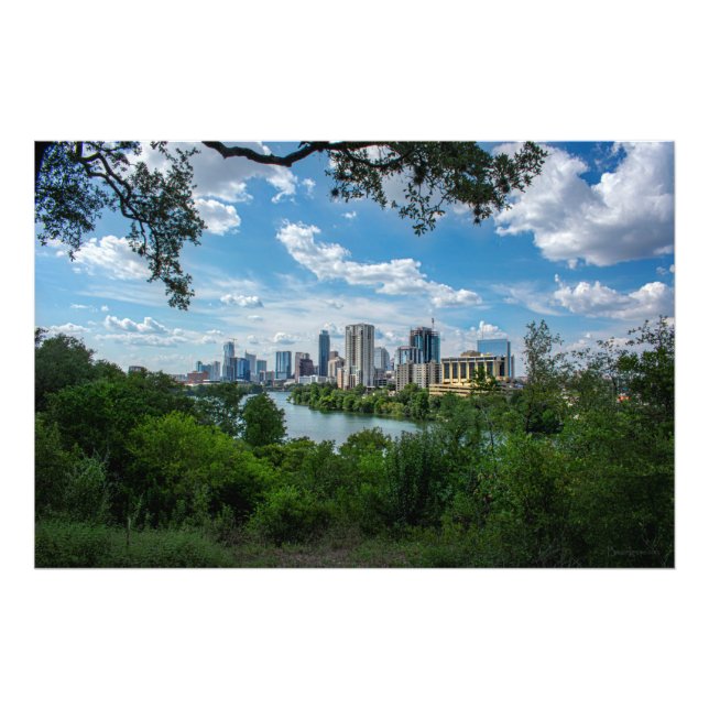 Downtown Austin Skyline aus Norwood - Austin Texas Fotodruck (Vorne)