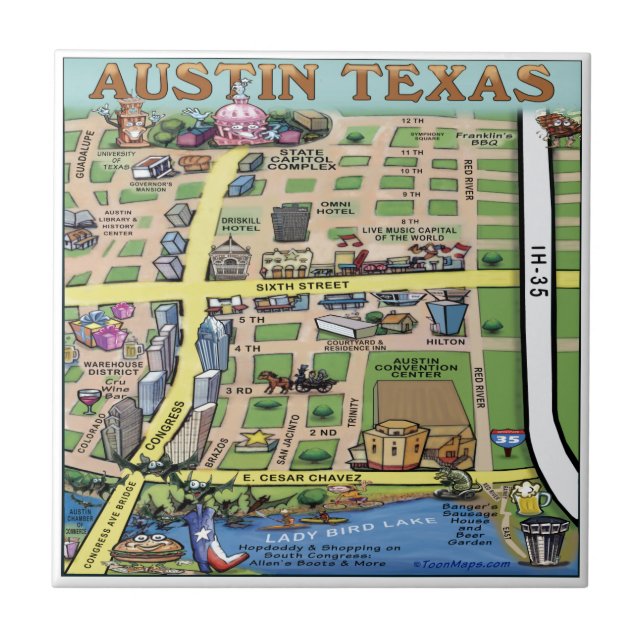 Downtown Austin Texas 14 Fliese (Vorderseite)