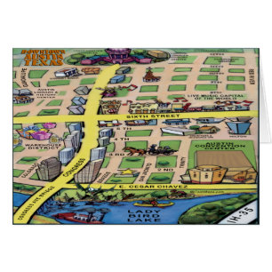 Downtown Austin Texas Cartoons Map