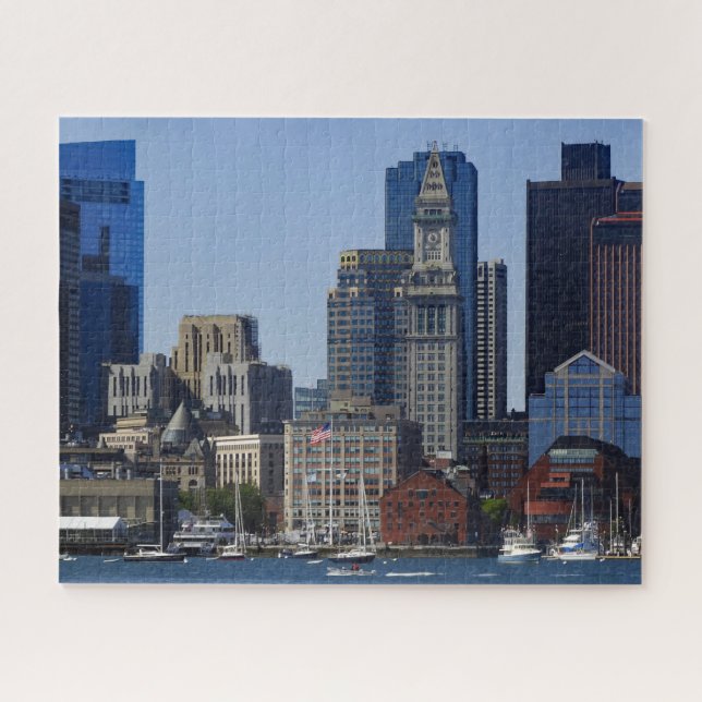 Downtown Boston Skyline and Boston Harbour (Horizontal)