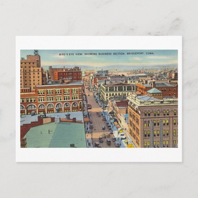 Downtown Bridgeport, Connecticut, Vintage Travel Postkarte (Vorderseite)