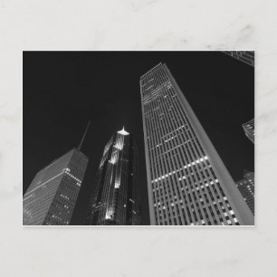 Downtown Chicago am Abend Postkarte