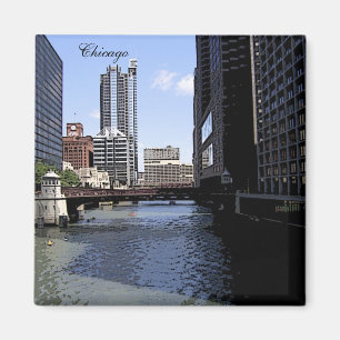 Downtown Chicago am Fluss Magnet