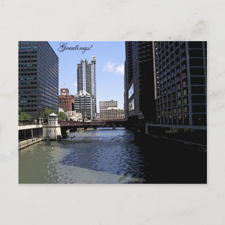Downtown Chicago by River Postkarte