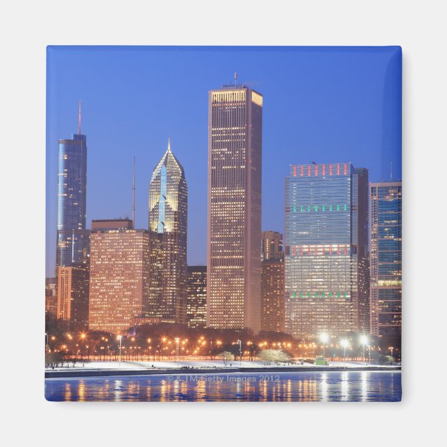 Downtown Chicago mit Wolkenkratzern einschließlich Magnet (Vorne)