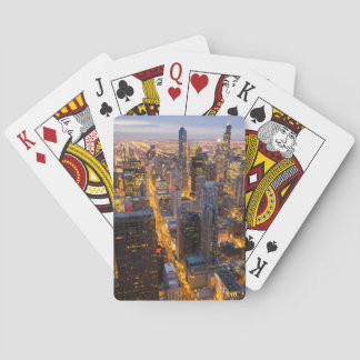 Downtown Chicago Skyline bei Dämmerung Spielkarten