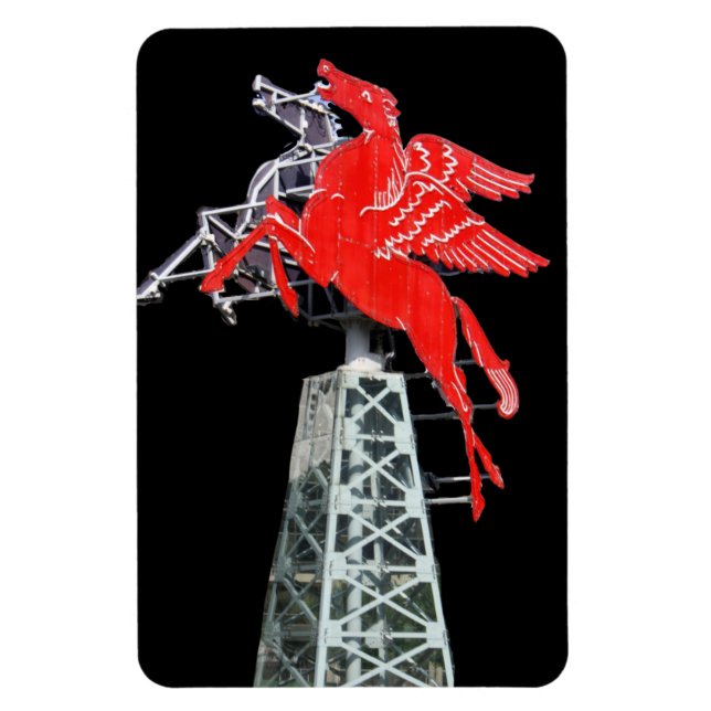 Downtown Dallas Pegasus Neon - Schild Magnet (Vertikal)