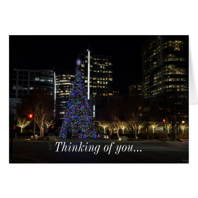 Downtown Dallas Weihnachten Denken Sie an Ihre Kar (Vorderseite (Horizontal))