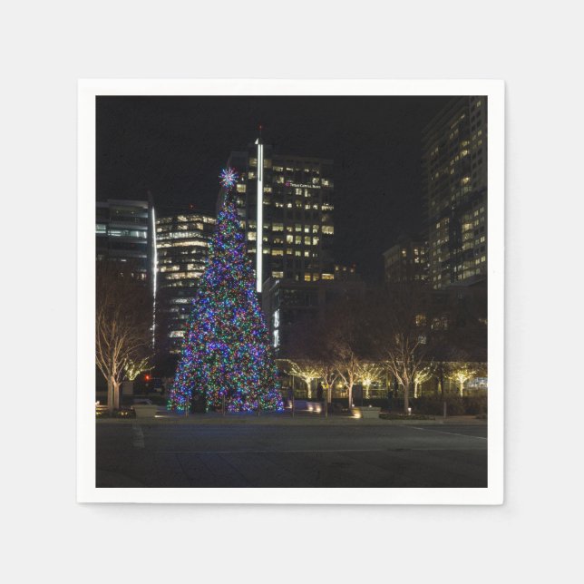 Downtown Dallas Weihnachten Serviette (Vorderseite)