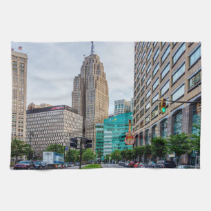 Downtown Detroit Geschirrtuch