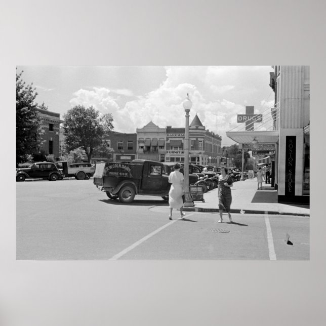 Downtown Fayetteville, Arkansas, 1930er Poster (Vorne)