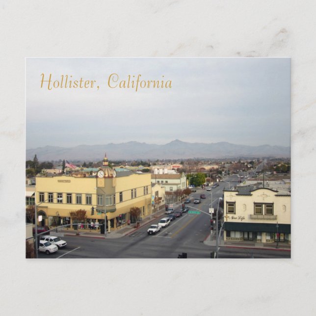 Downtown Hollister, Kalifornien Postkarte (Vorderseite)