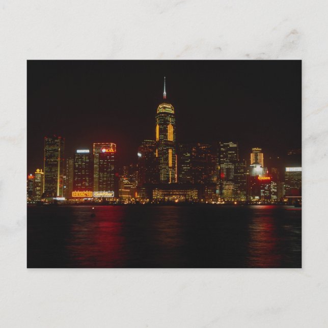 Downtown Hong Kong von Kowloon Postkarte (Vorderseite)