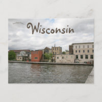 Downtown Janesville and Rock River Wisconsin