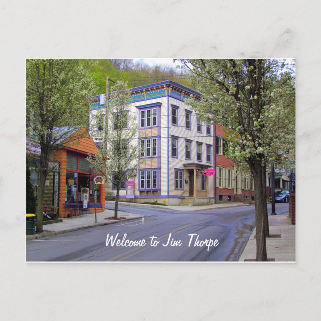 Downtown Jim Thorpe, PA Postkarte (Vorderseite)