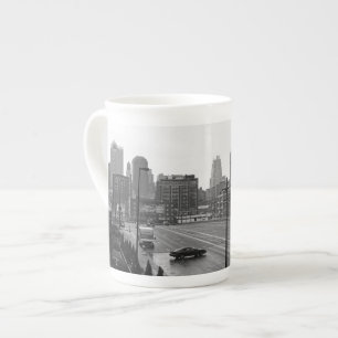 Downtown Kansas City, Missouri Black & White Foto Prozellantasse