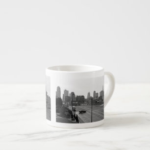 Downtown Kansas City Skyline-Schwarz-Weiß-Foto Espressotasse